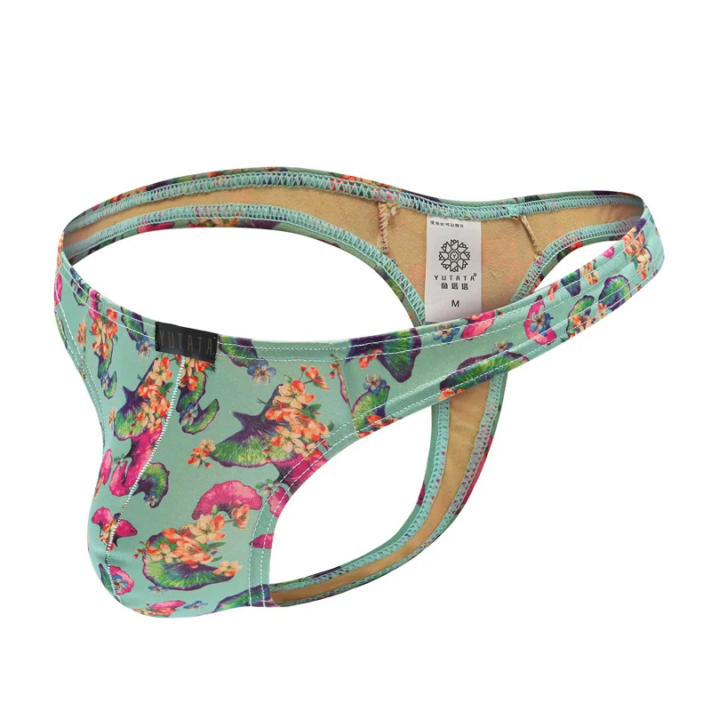 Мужские сексуальные трусы с низкой талией принтом дышащие плавки стринги |