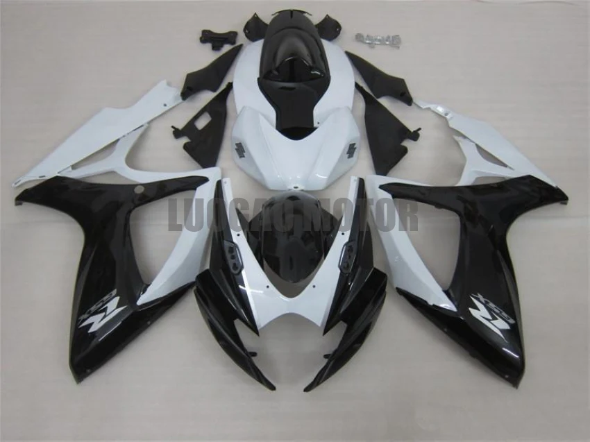 

Fairings New Bodywork Suzuki GSXR600 750 White Black K6 06 07 GSXR600 GSXR750 2006 2007 Injection Plastic Motorcycle Fairing