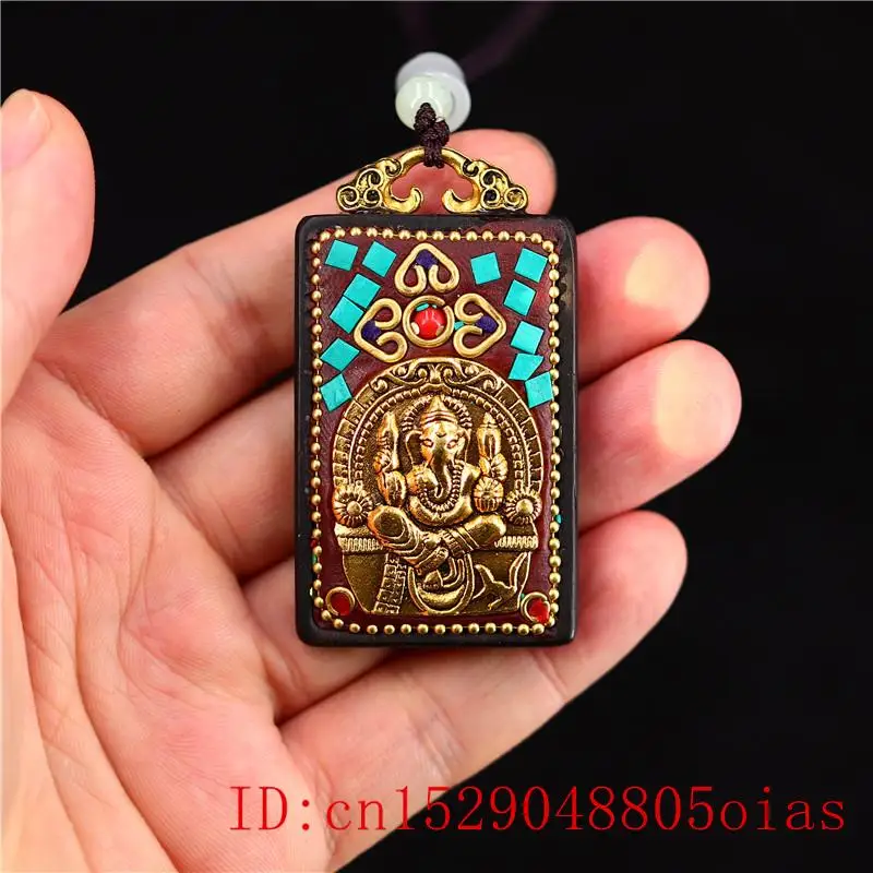 Sandalwood Elephant God Pendant Necklace Collectibles Black Jewelry Natural Gifts Charm Carved Amulet Fashion Chinese | Украшения и