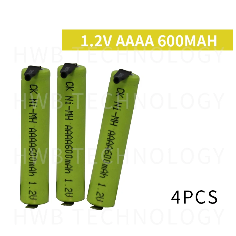 4 шт./лот AAAA 600 мА/ч 1 2 в Ni-MH перезаряжаемая батарея сварка стопы Bluetooth гарнитура