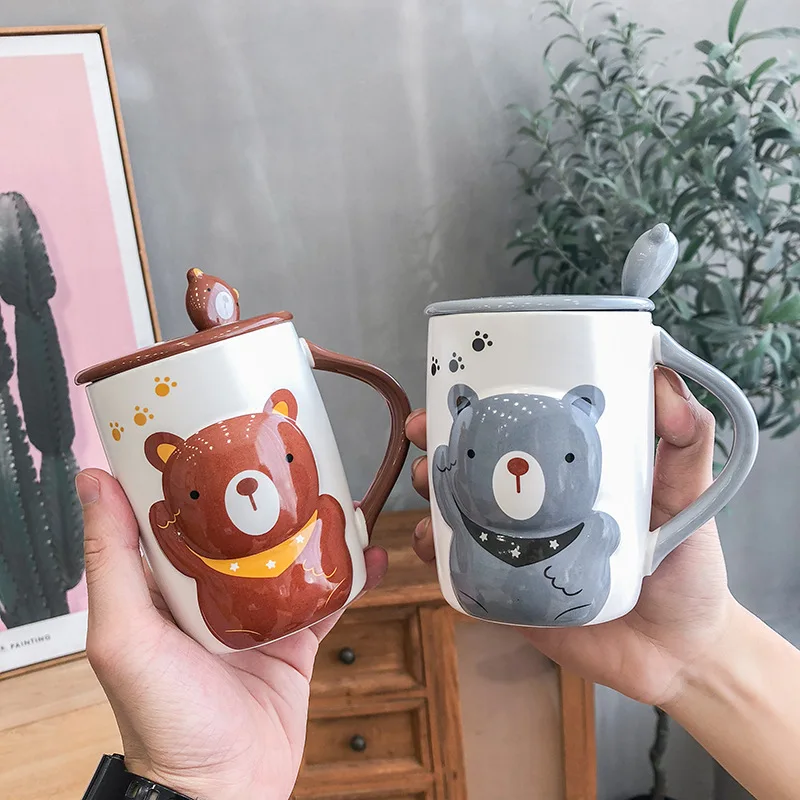 Кружка кофейная с милым мультяшным медведем 400 мл|Кружки| |