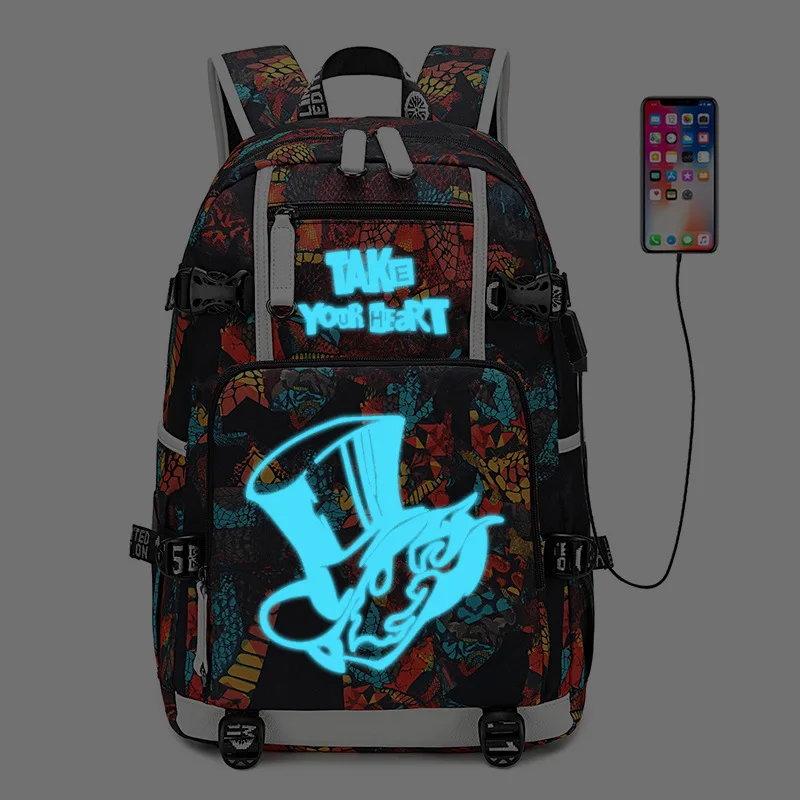 Рюкзак PERSONA 5 Persona5 USB порт рюкзак сумка со змеиным узором студенческие школьные