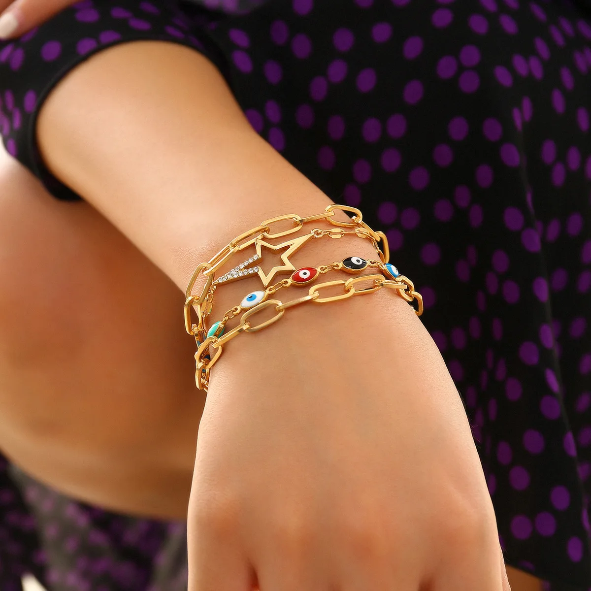 KingDeng Многослойные Браслет Ювелирные Изделия Персонализированные Панк Золотые