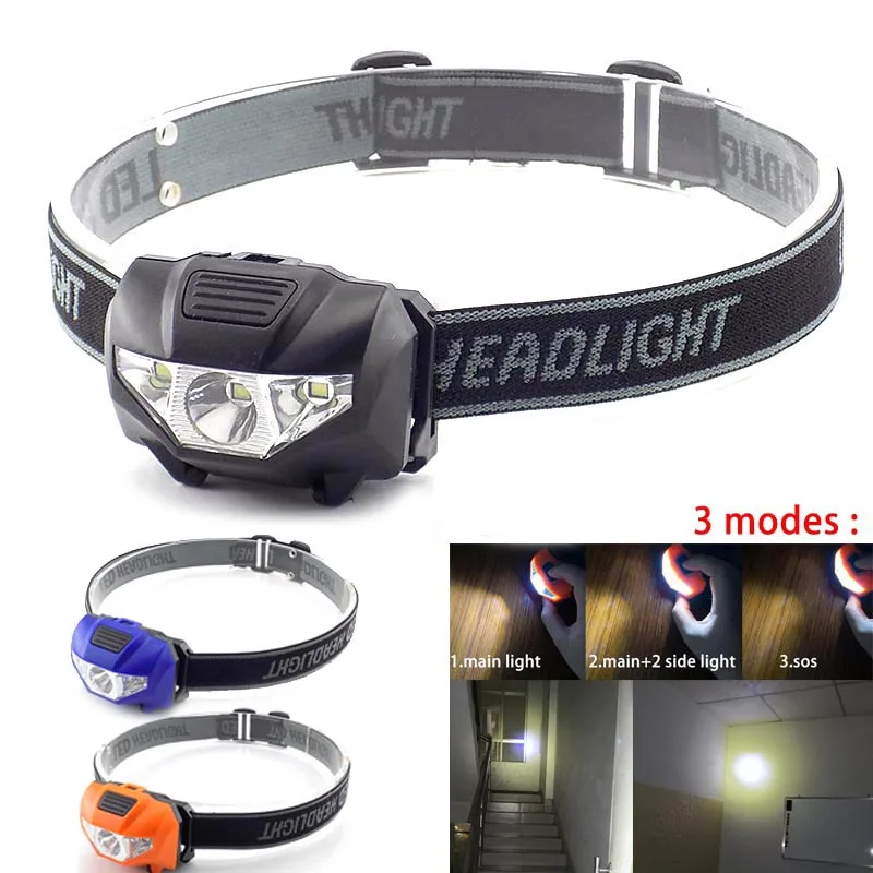 

High power Mini LED headlamp frontal flashlight AAA battery small head light lamp torches headlight lantern for campingR1