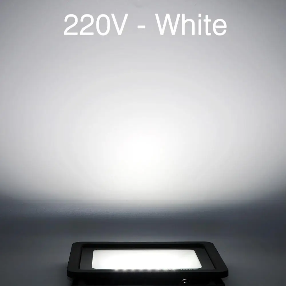 220V - White 10 Вт 30 Вт 50 Вт 100 Вт Светодиодный прожектор светильник Водонепроницаемый IP65 Точечный светильник Настенный светильник на открытом воздухе светильник ing теплый холодный белый 110V 230V Светодиодный прожектор светильник - Испускаемый цвет: 220V - White