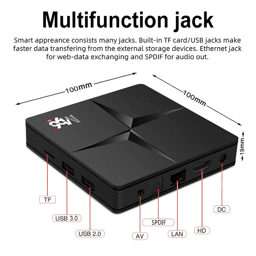 

Android 10,0 - 4K Smart Media Player 4 32 M96 - BT4.0 2,4G 5G Wifi HDMI2.0 100M 2 16