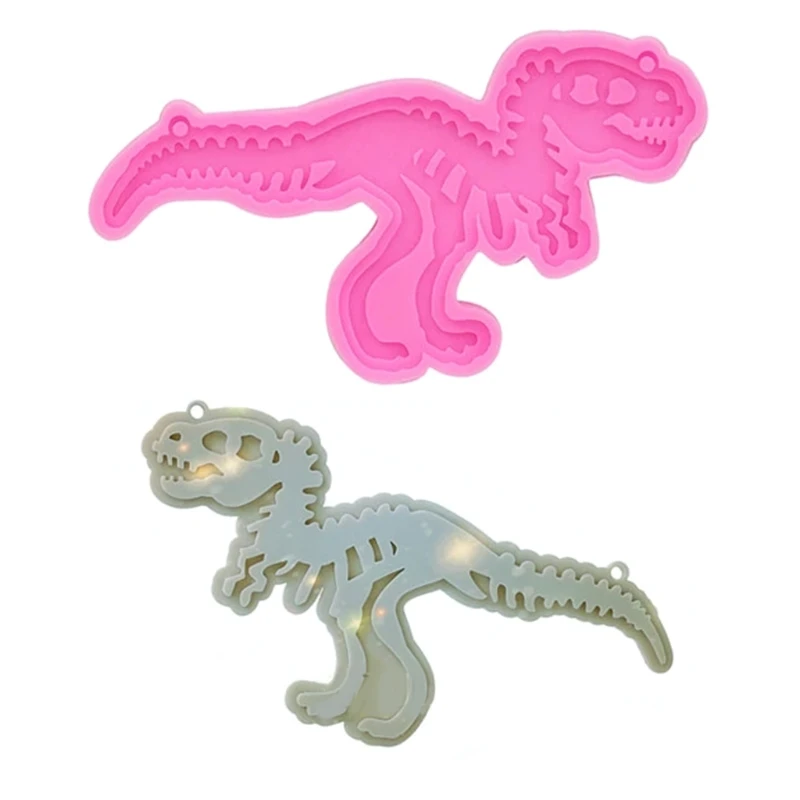 

066C брелок для ключей динозавры силиконовая форма с отверстием для брелоков, подвеска для подарка на День святого Валентина, изготовление юв...
