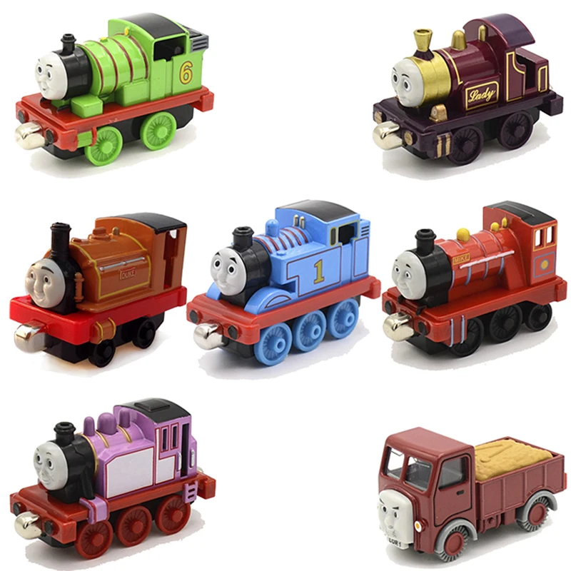 

1/43 оригинальный магнитный игрушечный автомобиль Thomas And Friends, поезд Thomas, Майк, Дюк, леди, Рози, машинка, магнетизм, детские игрушки, локомотив