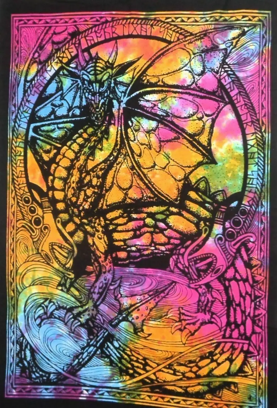 Подставка и принтом дракон гобелены Небольшие Настенные подвесные плакаты из