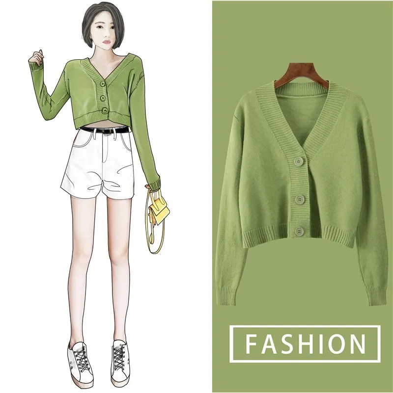 

New Arrival Spring Cardigans Women's Casual Loose Knitted Sweaters Ladies V-neck Full Sleeve Cardigans Autumn For Female
