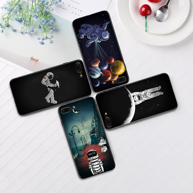 Черно-белого цвета с изображением космонавта для Xiaomi Redmi Note 5 S2 7 Plus 6x3 3S Pro 4A 4X 5A 6A
