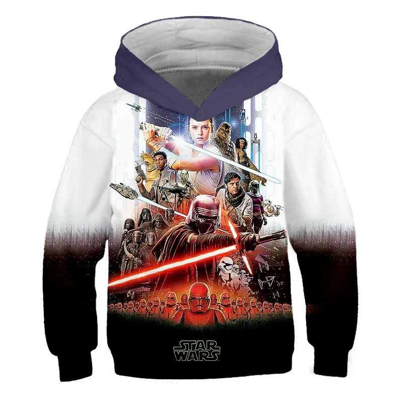 

Star Wars Hoodie Casual Anime Print Girls Boys Hoodies Kids Autumn Outerwear Long Sleeve Children Pullover Sweatshirt polyester