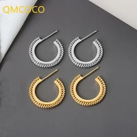qmcoco silver color earrings charm women trendy jewelry vintage simple retro party accessories gifts geometry earring