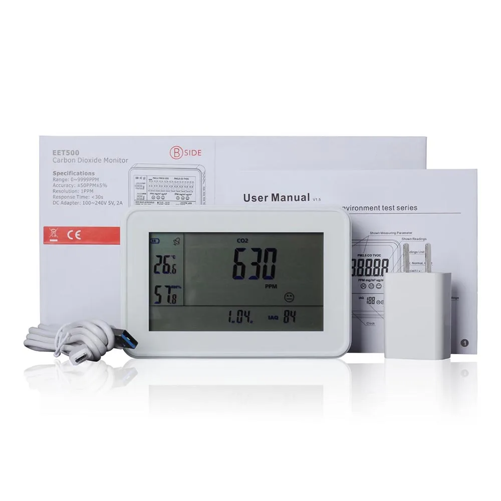 

me031 BSIDE EET500 Gas CO2 Meter Analyzer Detector 0~9999ppm Temperature and Humidity Tester