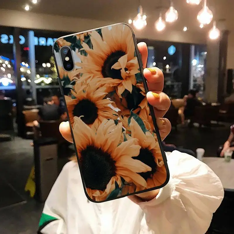

Beautiful yellow sunflower fundas Phone Case for iPhone 11 12 pro XS MAX 8 7 6 6S Plus X 5S SE 2020 XR