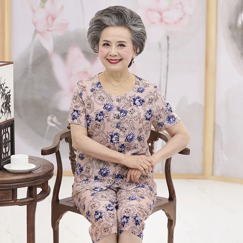 Летний повседневный комплект для мамы Kaguster из 2 предметов с цветочным принтом