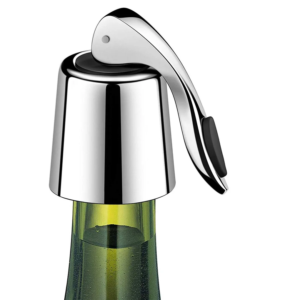 

Wine Bottle Stopper Stainless Steel Reusable Leakproof Silicone Beverage Bottle Sealer Wine Fresh Saver