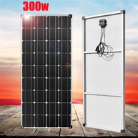 300w solar panel 12v 24v battery charger kit pv system aluminum frame extension cable for car rv camping marine home 1000w 220v