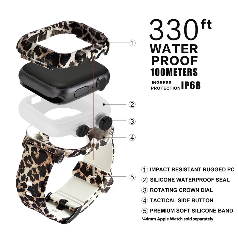Водонепроницаемый чехол для Apple Watch band 4 iwatch band 42 мм силиконовый ремешок 44 мм 40 мм pulseira браслет умные часы аксессуары петля