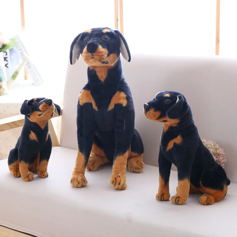 Barato Perro Realista De Peluche Rottweiler, Perro De La Vida Real, Muñeco De Juguete De Peluche