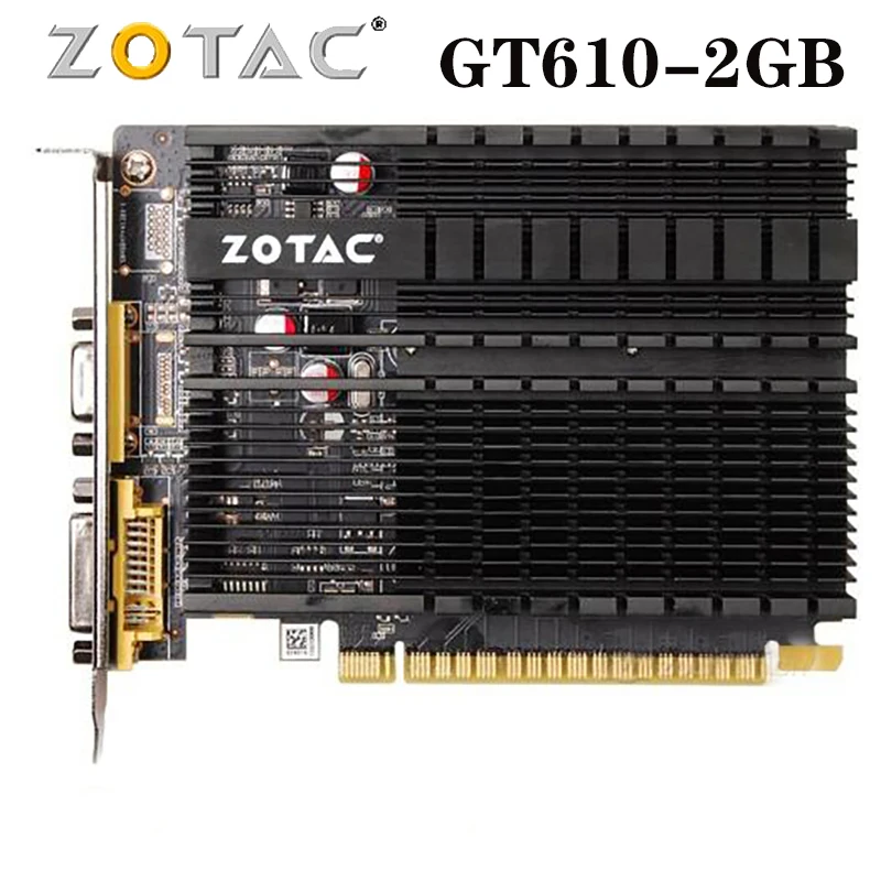 Видеокарта ZOTAC GeForce GT610 2 Гб 64 бит GDDR3 графические карты GPU Map для NVIDIA Original GT 610 2GD3 DVI VGA