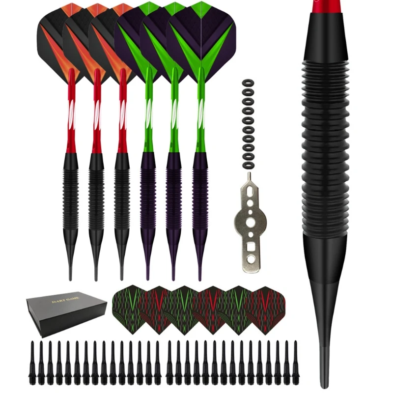 

6Pcs/Pack Nylon Tip Darts,Aluminum Shafts & Iron Barrel,Nylon Tip & Pet Flight