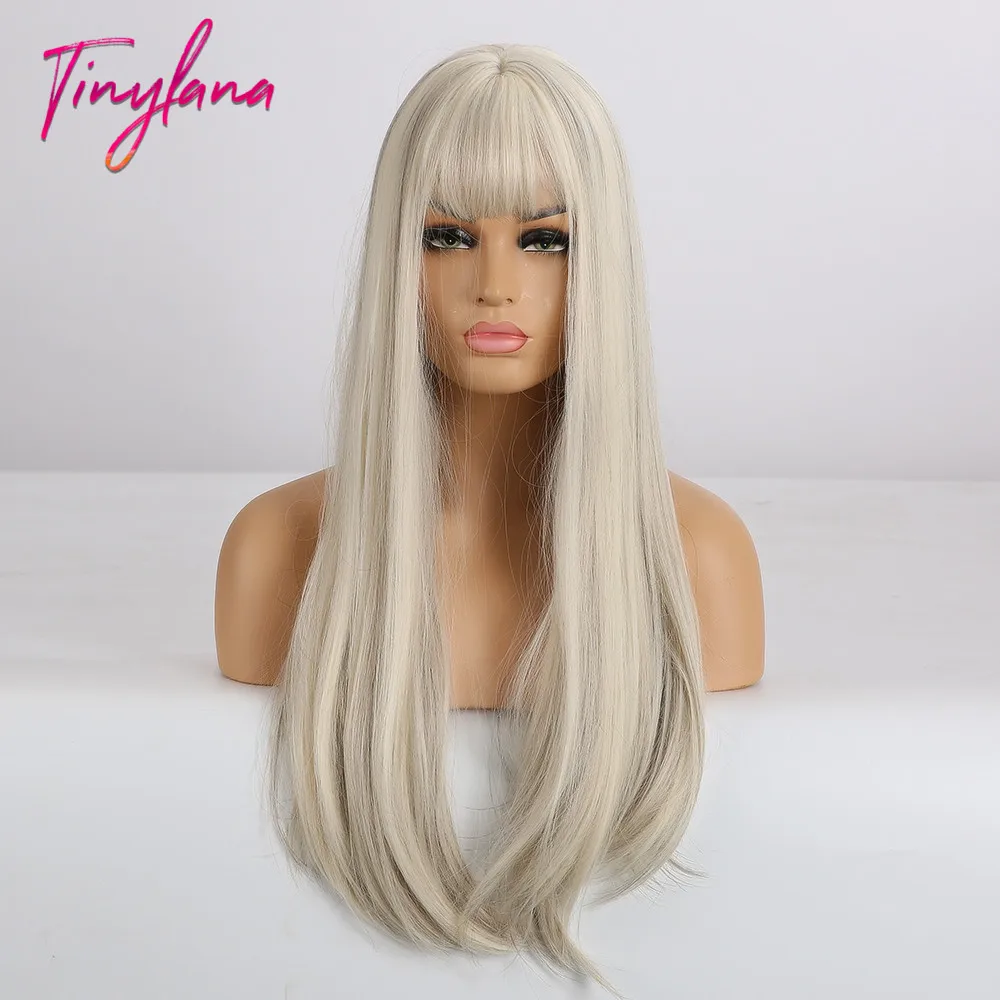 Крошечный Лана длинные прямые волосы коричневый блонд светильник золотой