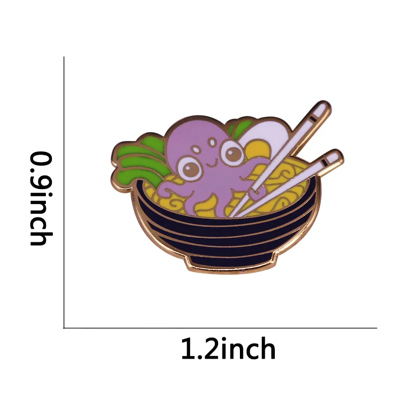 Милая эмалированная булавка-осьминог еда милая булавка японская культура