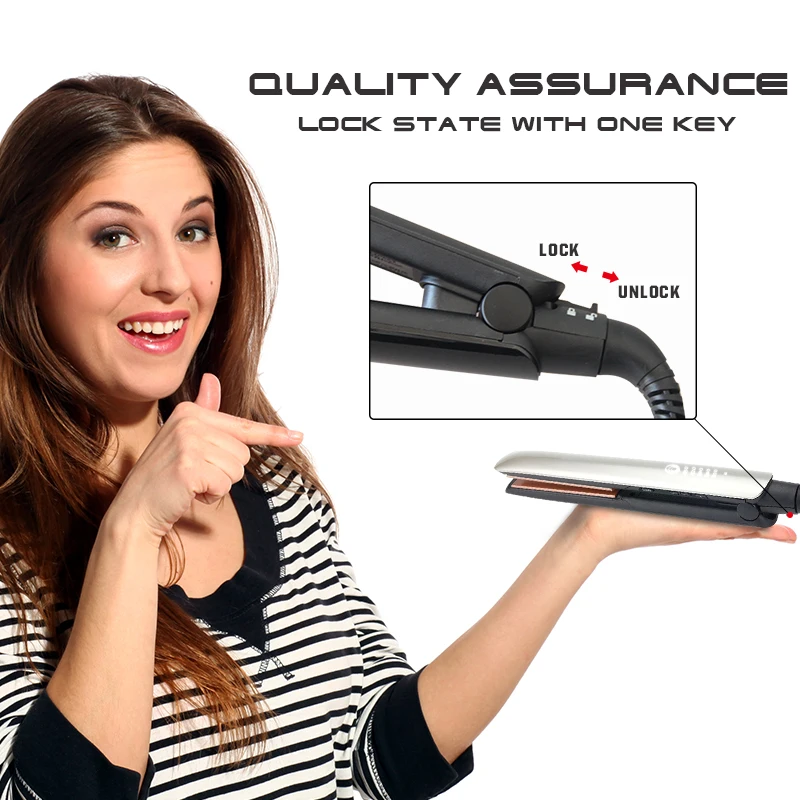 Выпрямитель для волос профессиональный керамический утюжок со светодиодной