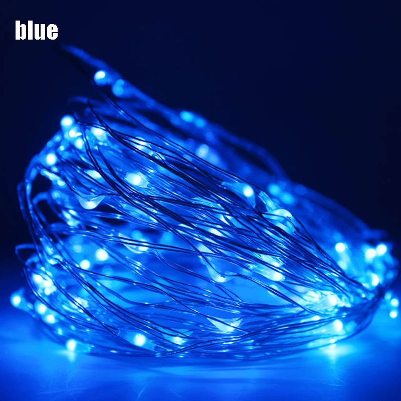 blue Рождественские украшения для дома из проволоки, сказочные гирлянды, светодиодные рождественские украшения, декор для рождественской елки, новогодний декор для улицы - Цвет: blue