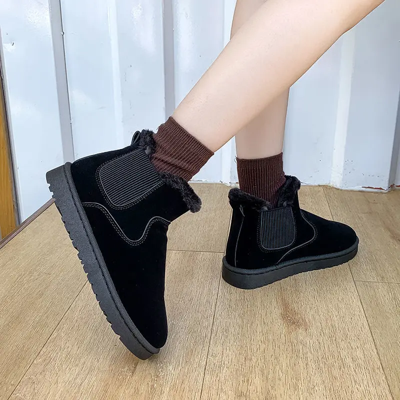 Botas De Mujer Women's Shoes 2021 Winter Chunky Shoes For Women Keep Warm Boots Winter Snow Ankle Boots Footwear Ladies
