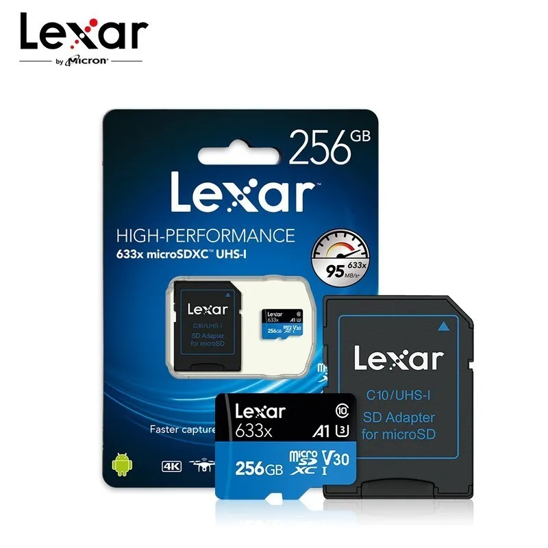 Карта Micro SD Lexar 95 Мб/сек 512 Гб карта флеш-памяти SDXC/SDHC на 16 32 64 128 256 для Gopro DJI Nintendo Switch |