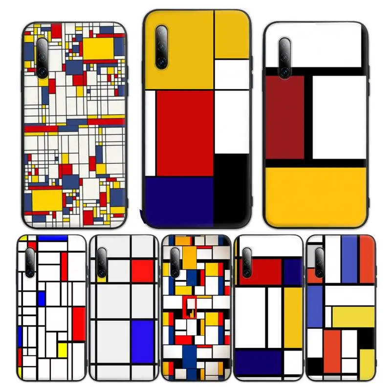 

Mondrian grid grid Art Phone Case for Huawei p10 p20 p30 p40 p40pro p20lite p30pro p9lite2016 coque Fundas