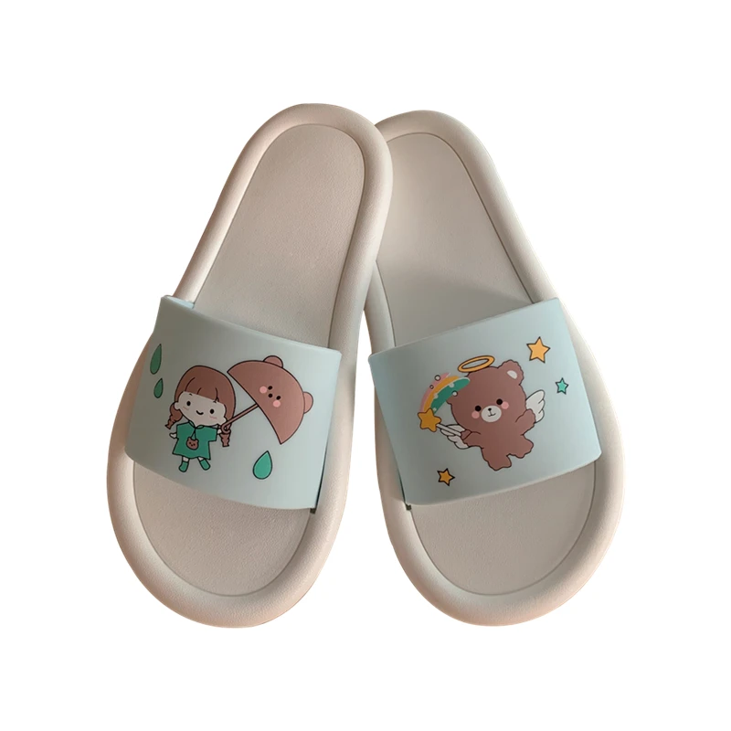 

Korean version cute cartoon girl heart INS student cool slippers female summer indoor non-slip shower slippers