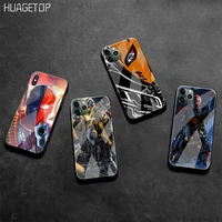 huagetop deathstroke mask soft phone case capa tempered glass for iphone 11 pro xr xs max 8 x 7 6s 6 plus se 2020 case