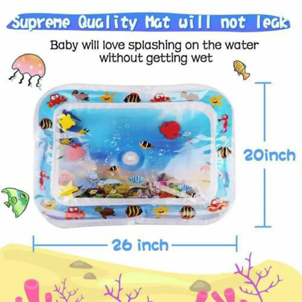 

Tummy Time Inflatable Infants Baby Water Mat Fun Activity Large 26x20 Sea Toys