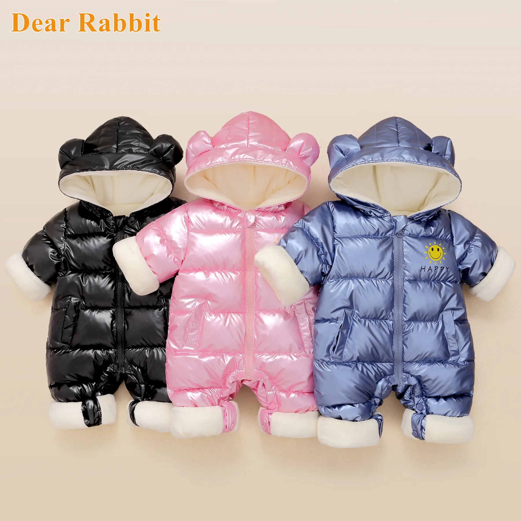 2022 Winter Baby Clothing Newborn Boy Girl Warm Rompers Hooded Jumpsuit Waterproof Snowsuit Plus Velvet Outerwear Coat Clothes |