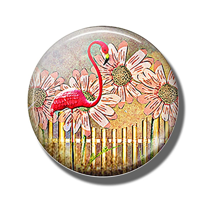 PACK OF 1 Петух Сова овца слон Павлин лошадь магниты на холодильник для детей 30 мм стеклянные круглые магнитные наклейки Животные декоративный холодильник - Цвет: PACK OF 1