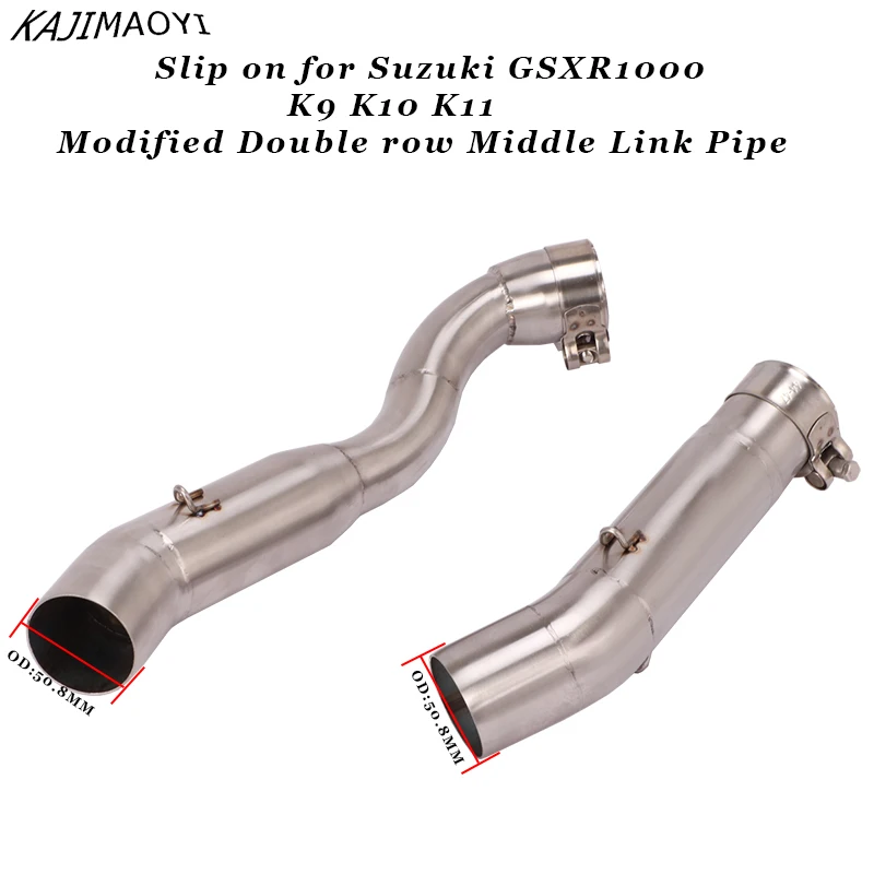 

Slip on For Suzuki GSXR1000 GSXR 1000 K9 K10 K11 2009 2010 2011 Motorcycle exhaust Escape Modified Double row Middle Link Pipe