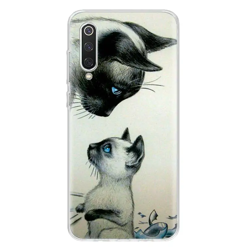 Cute Animal Cat Coffee Phone Case For Xiaomi Redmi 9 9T 9C 9A 8A 8 7A 7 6A 6 10X 10C 10A 10 Prime S2 K40 K30 K20 Pro Capa Coque
