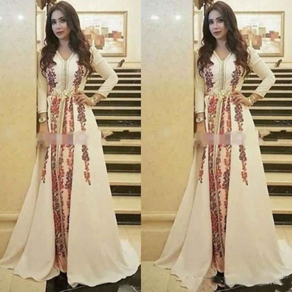 

New Kaftan Evening Dresses Moroccan Caftan V-neck Occasion Formal Prom Gown Dubai Abaya Arabic Long Sleeve Робот-с-камерой