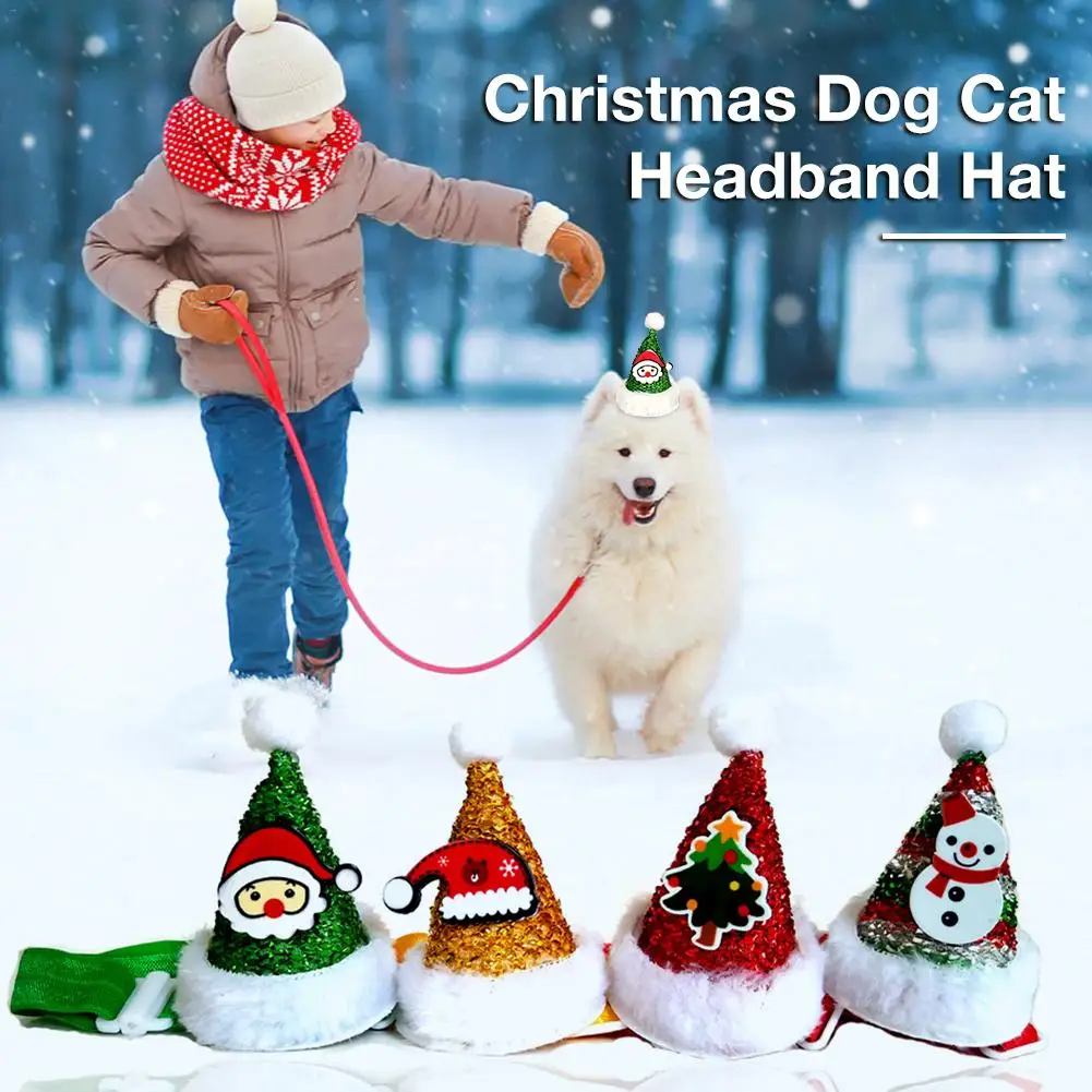 Рождественский головной убор для собаки кошки костюм питомца праздничная одежда