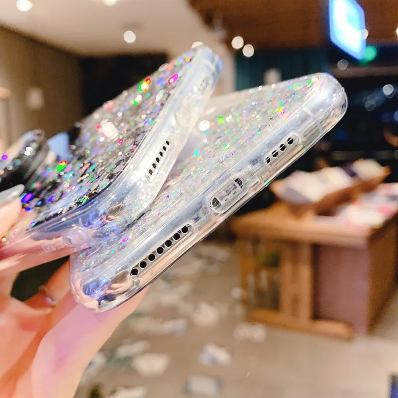 

KONSMART For Samsung S21 Plus Case Luxury Glitter Star Clear Phone Cases Galaxy S21 Ultra 5G Soft Silicone Stand Back Cover