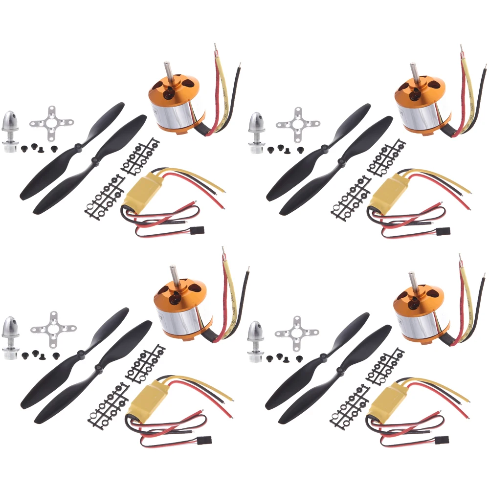 4 компл./лот A2208 1100KV/1400KV/2600KV Бесколлекторный двигатель + 30A бесщеточный ESC 1045