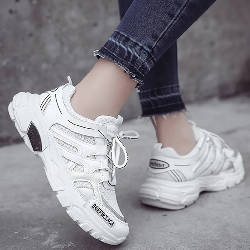 SAGACE New Platform Sneakers Shoes Harajuku Casual Woman Breathable Colorblock Comfort Ladies Plus Size 35-40 | Обувь