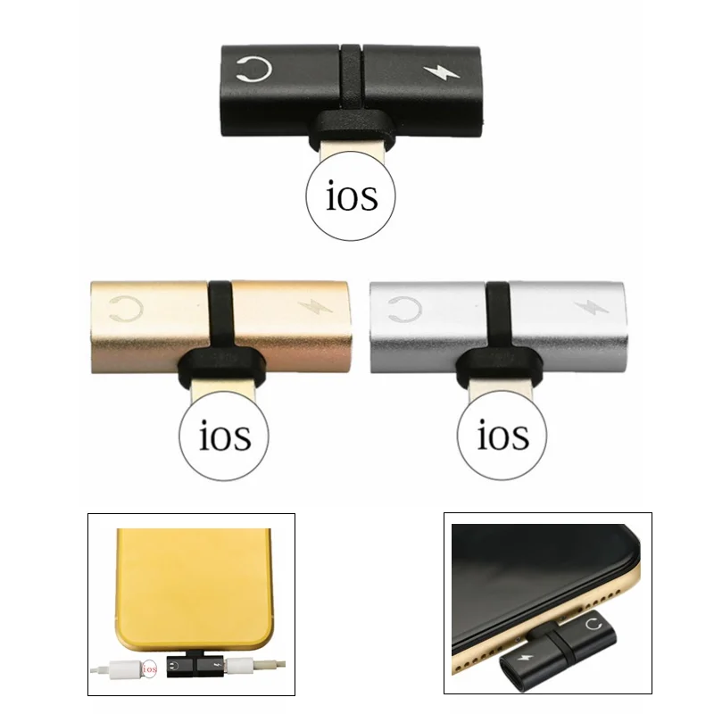 2 в 1 двойной порт аудио Зарядка Наушники адаптер мини конвертер для iPhone 7 8 Plus X |