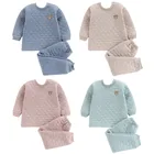 Теплое детское зимнее Стеганое теплое удобное трехслойное термобелье с рисунком медведя из мультфильма