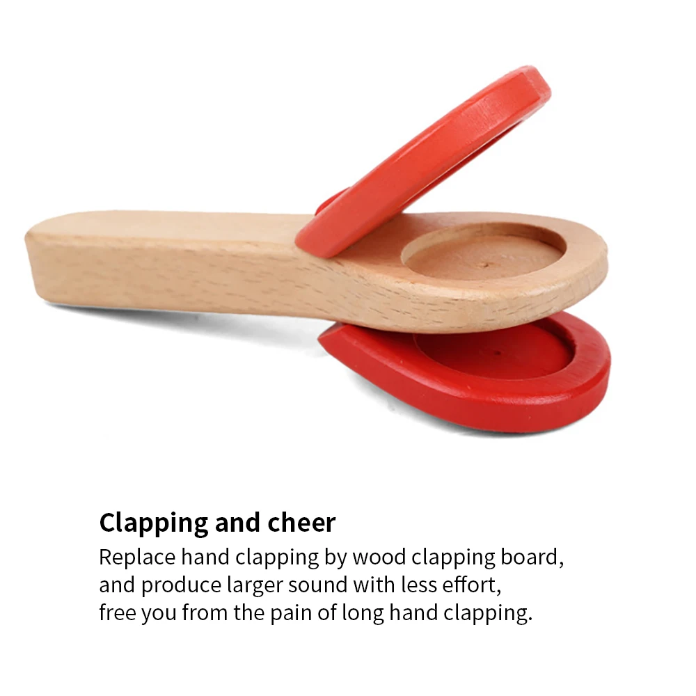 

Wooden Colorful Clapping Board Baby Clapping Cheering Tool Sounding Board Music Teaching Tool for Children