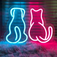 Custom Neon Sign Dog & Cat Logo LED Light Suitable For Couple Home Kid's Bedroom Cafe Store Personalized Design Wall Decor