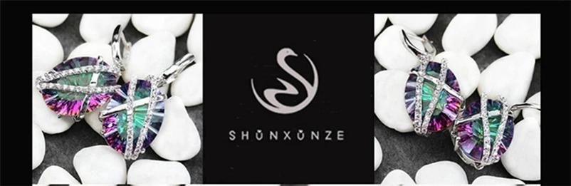 SHUNXUNZE роскошные свадебные серьги для женщин и мужчин рождественские подарки розовый оливковый Радужный кубический цирконий родиевое покрытие R527 R530 R3314